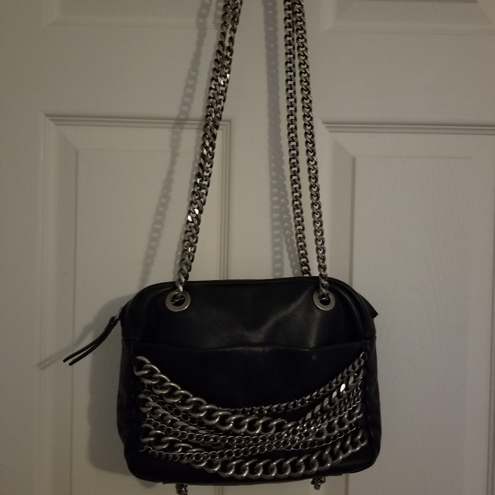 Black Zara bag with chain detail